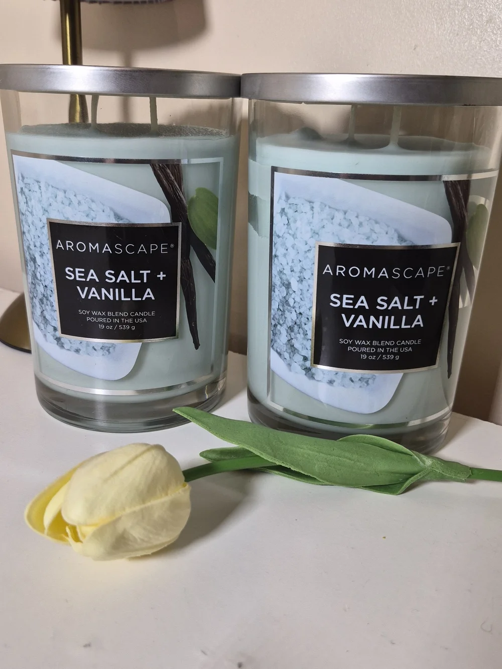 Sea Salt + Vanilla Blue Glass Jar Candle